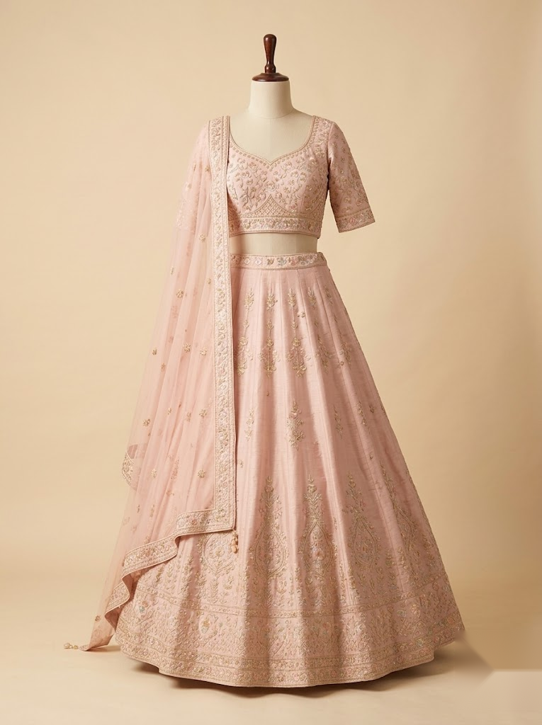 Blush Mehndi Lehenga