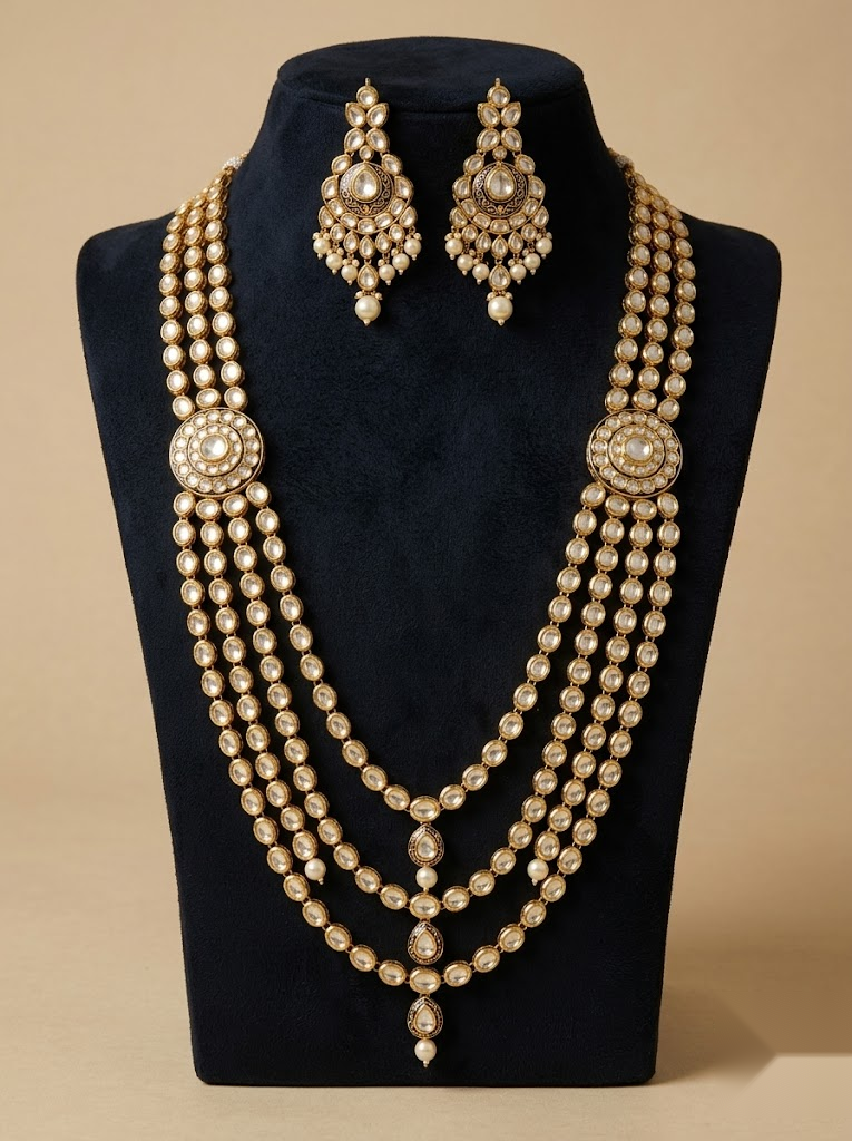 Polki Long Necklace Set (Haar)